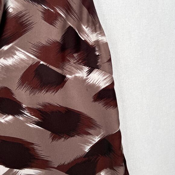 GUCCI Sleeveless Printed Silk Top Womens IT40 US S 4 Brown Scoop Neck Blouse - Picture 12 of 15